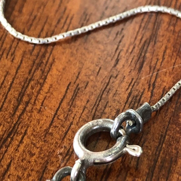 Vintage Sterling Silver Jadeite Charm Necklace - Picture 6 of 8